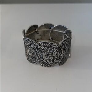Silver Patterned Bracelet